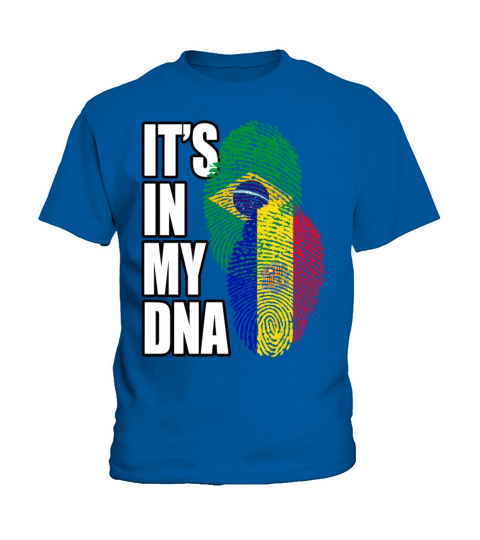 Andorran And Brazilian Mix Heritage DNA Flag Kids T-Shirt