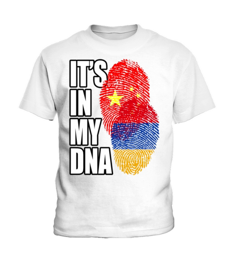 Armenian And Chinese Mix Heritage DNA Flag Kids T-Shirt