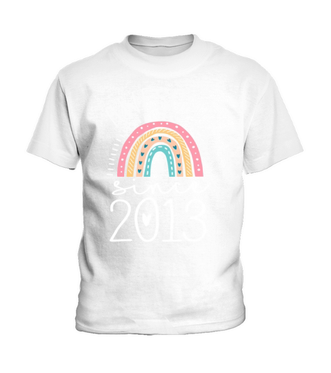 Awesome Since 2013 9th Birthday Rainbow Gifts Born Kids T-Shirt