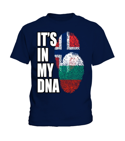 Bulgarian And Norwegian Mix Heritage DNA Flag Kids T-Shirt
