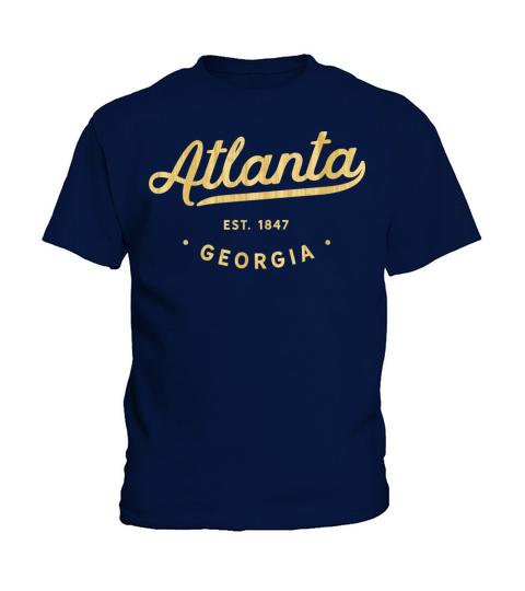 Classic Retro Vintage Atlanta Woodgrain Usa Kids T-Shirt
