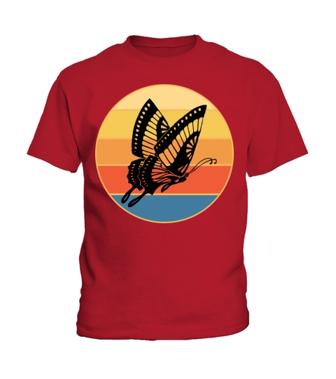 Cute Butterfly Retro Sunset Vintage Animal Insect Kids T-Shirt