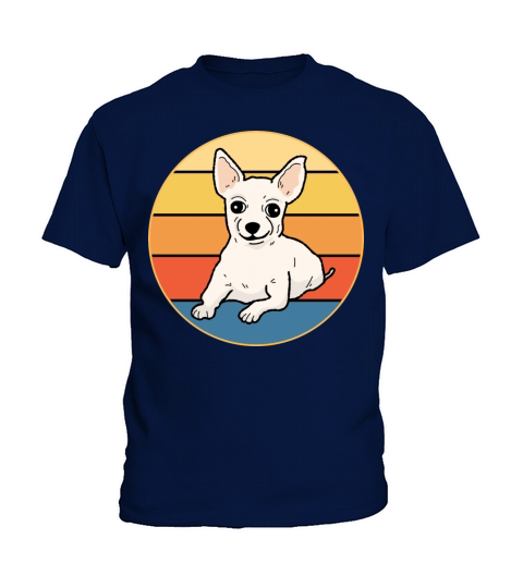 Cute Chihuahua Dog Breed Vintage Retro Sunset Kids T-Shirt