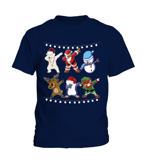 Dabbing Santa Elf Friends Christmas Kids Boys Men Kids T-Shirt