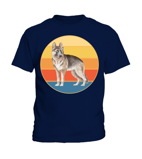 German Shepherd Dog Breed Vintage Retro Sunset Kids T-Shirt