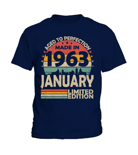 January 1963 Vintage Birthday Retro Kids T-Shirt