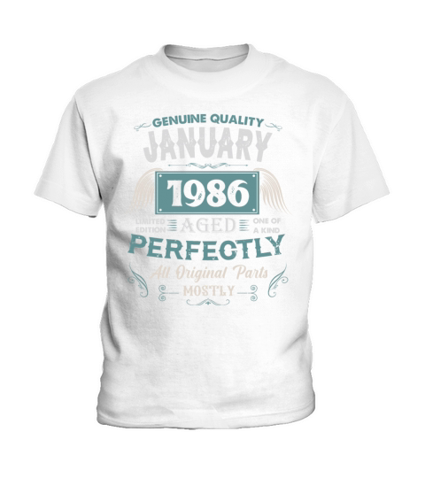 January 1986 Vintage Birthday Present Kids T-Shirt