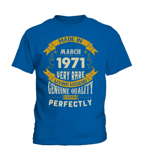 March 1971 Vintage Birthday Present Kids T-Shirt