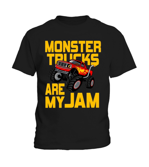 Monster Trucks Are My Jam Vintage Retro Kids T-Shirt