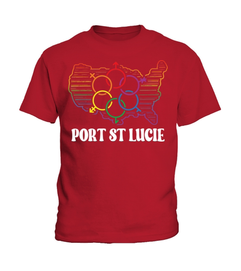 Port St Lucie Pride Month Pride Flag LGBT Communit Kids T-Shirt