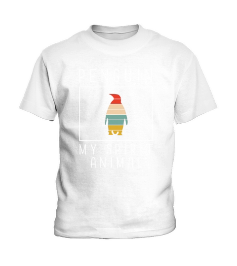 Spirit Animal Vintage Sunset Cute Womens Penguin Kids T-Shirt