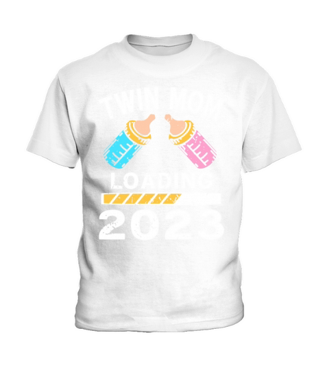 Womens Twin Mama Twin Mom to Be Pregnancy Kids T-Shirt