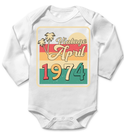 1974 In April Vintage Long Sleeve Baby One-Piece