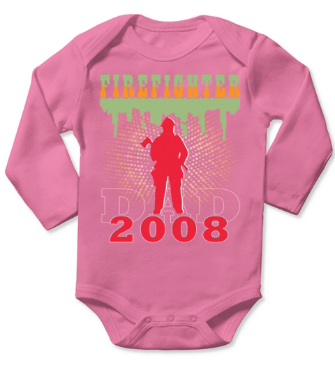 2008 vintage fireman birthday firefighter Long Sleeve Baby One-Piece
