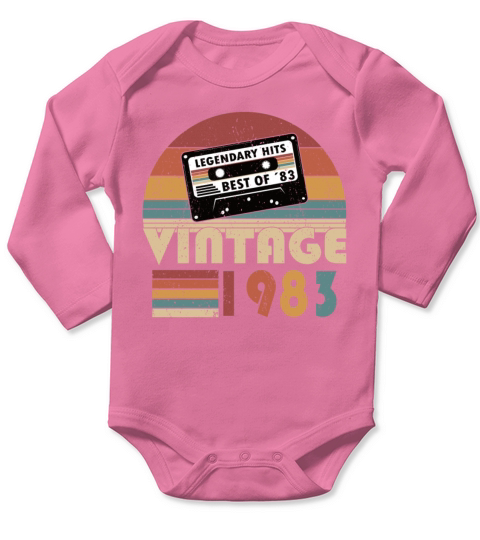40th birthday vintage 1983 best of 1983 Long Sleeve Baby One-Piece