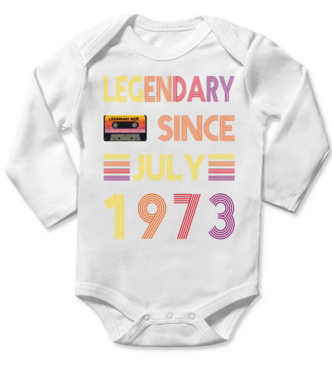 50th birthday legendary since july vintage 1973 Long Sleeve Baby One-Piece