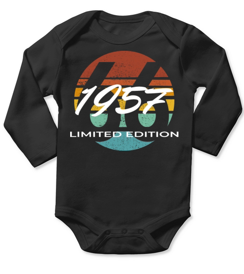 66th birthday men women 66 years 1957 vintage Long Sleeve Baby One-Piece