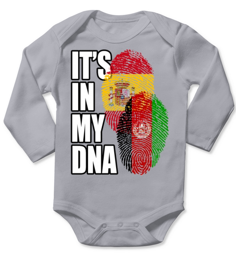 Afghan And Spaniard Mix Heritage DNA Flag Long Sleeve Baby One-Piece