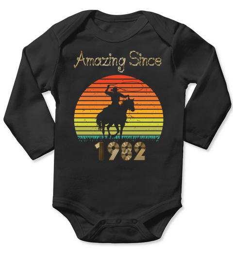 Amazing Since 1982 Vintage Birthday Shirts for Men Long Sleeve Baby One-Piece