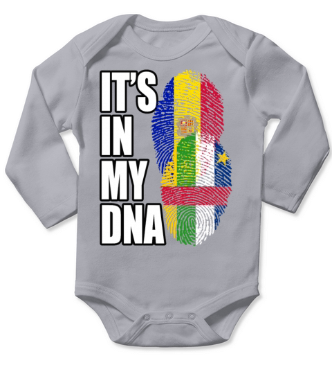 Andorran And Central African Mix Heritage DNA Flag Long Sleeve Baby One-Piece