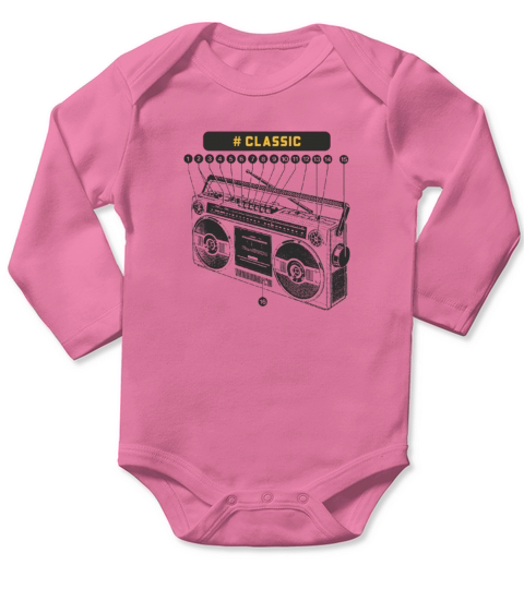 Classic Tape Long Sleeve Baby One-Piece