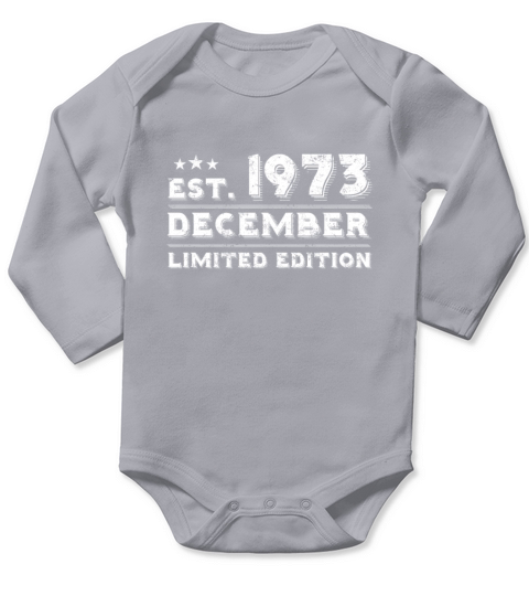 Est December 1973 - Birthday Present - Vintage Long Sleeve Baby One-Piece