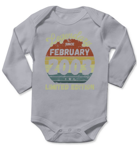 February 2003 - Vintage Birthday Present Long Sleeve Baby One-Piece