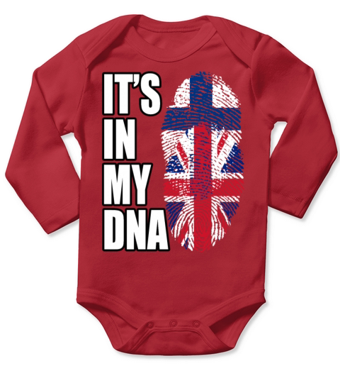 Finland And British Mix Heritage DNA Flag Long Sleeve Baby One-Piece