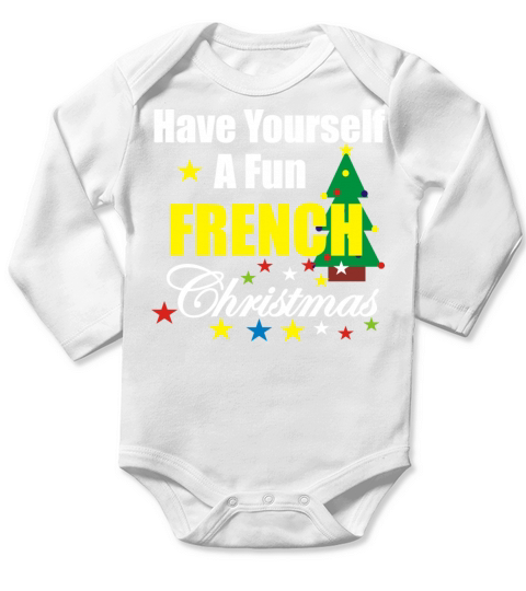 Funny French Christmas Tree Long Sleeve Baby One-Piece