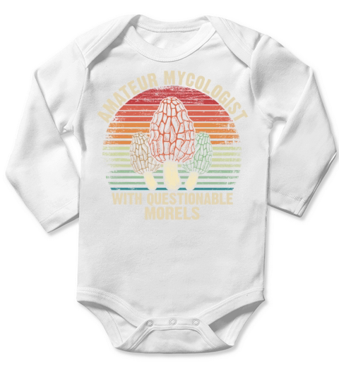 Funny Mushroom Forager Gift Amateur Mycologist wit Long Sleeve Baby One-Piece