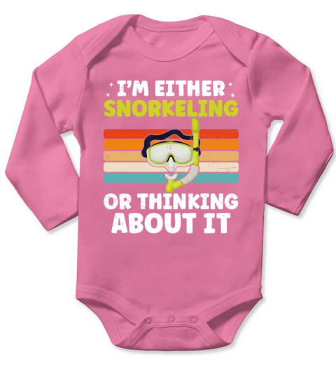 Funny Snorkeling Dive Design For Snorkeler Cool Long Sleeve Baby One-Piece