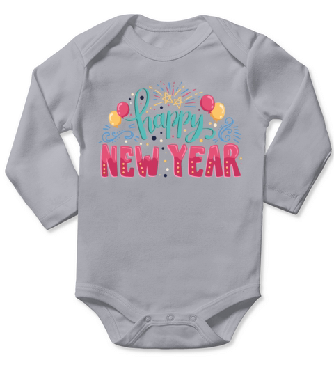 Happy New Year New Years Eve Long Sleeve Baby One-Piece