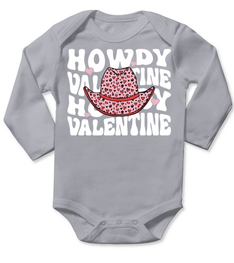 Howdy Valentine Cowgirl Retro Vintage Long Sleeve Baby One-Piece