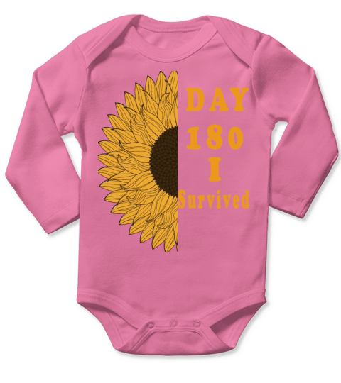 I Survived 180 Masked School Days Long Sleeve Baby One-Piece
