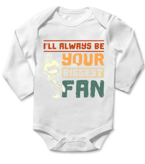 Ill always be your biggest fan vintage Lacrosse Long Sleeve Baby One-Piece