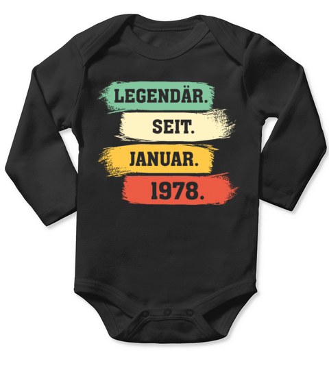 Legend Since January 1978 Long Sleeve Baby One-Piece