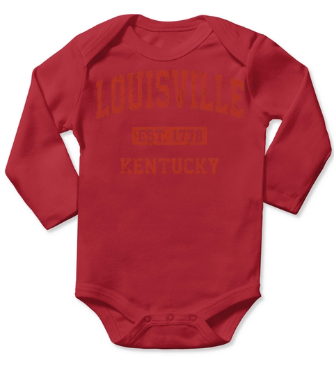 Louisville Kentucky Ky Vintage Athletic Sports Des Long Sleeve Baby One-Piece