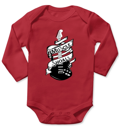 Muscle Shoals Shirt Alabama Music Recording Studio Guitar Long Sleeve Baby One-Piece