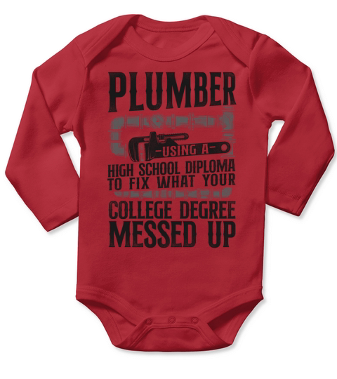 Plumbing Plumber Vintage Plumber Long Sleeve Baby One-Piece