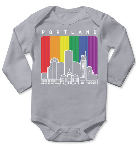 Portland Oregon Rainbow Flag LGBT Pride Long Sleeve Baby One-Piece