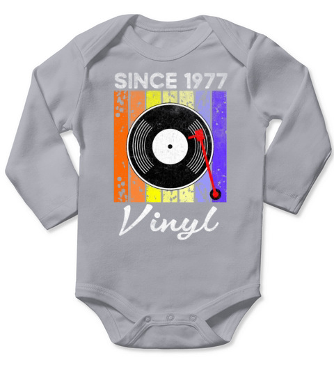 Since 1977 Vinyl Retro Record Vintage Music Long Sleeve Baby One-Piece