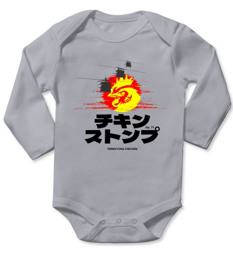 terrifying chicken Long Sleeve Baby One-Piece