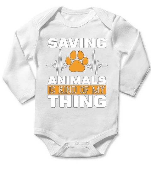 Veterinary Saving Animals Is Vet Tech Veterinarian Long Sleeve Baby One-Piece
