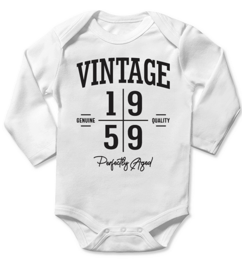 Vintage 1959 64th Birthday Long Sleeve Baby One-Piece