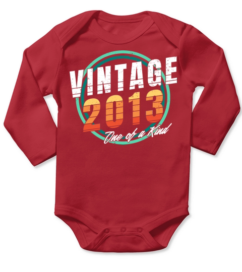 Vintage 2013 Shirt for Men Women 10 Year Old 10th Long Sleeve Baby One-Piece