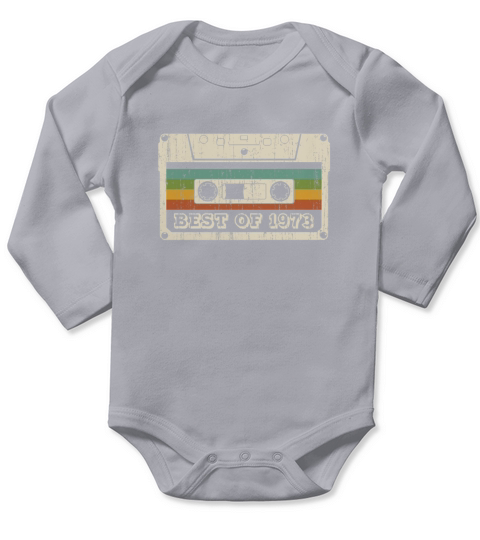 Vintage Cassette Best of 1973 Birthday Gift Long Sleeve Baby One-Piece
