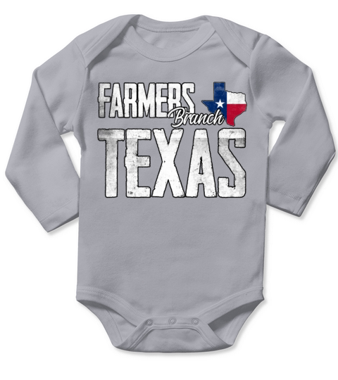 Vintage Farmers Branch Texas Flag Long Sleeve Baby One-Piece