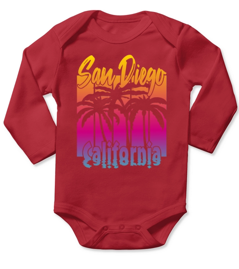 Vintage San Diego California Long Sleeve Baby One-Piece