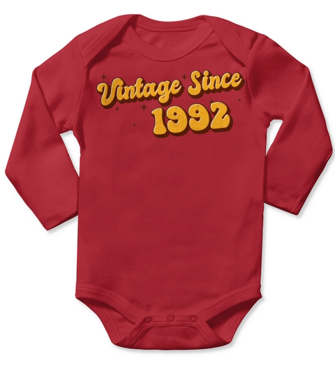 Vintage since 1992 31 Years Old - Groovy 31st Long Sleeve Baby One-Piece