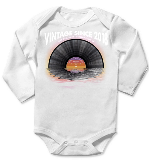 Vintage since 2018 Retro Disco Music Vintage Long Sleeve Baby One-Piece